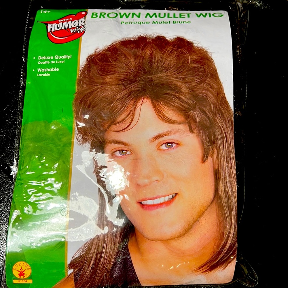 Brown mullet wig